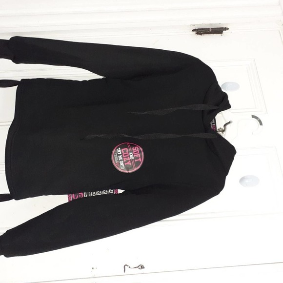 Black Basic Hooded Sweater M NWT - Picture 2 of 5
